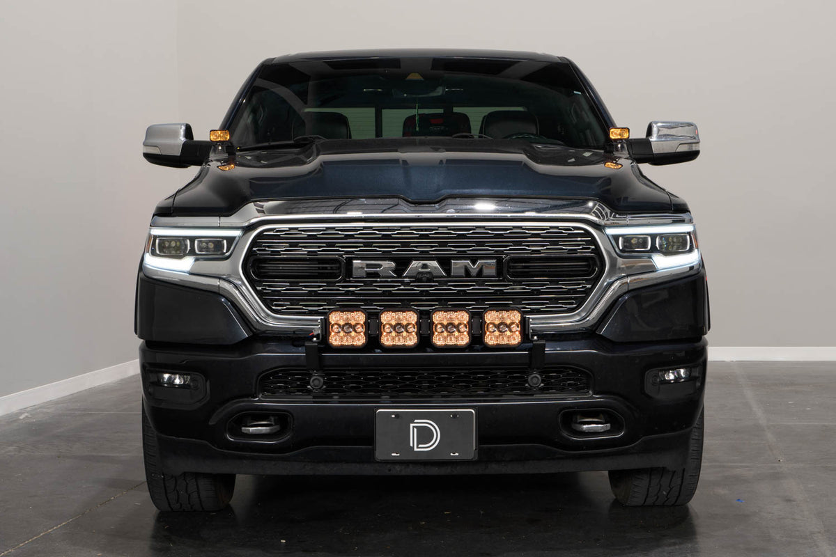 Diode Dynamics SS5 Grille CrossLink light bar kit for 2019-2024 Ram 1500 – backlight on