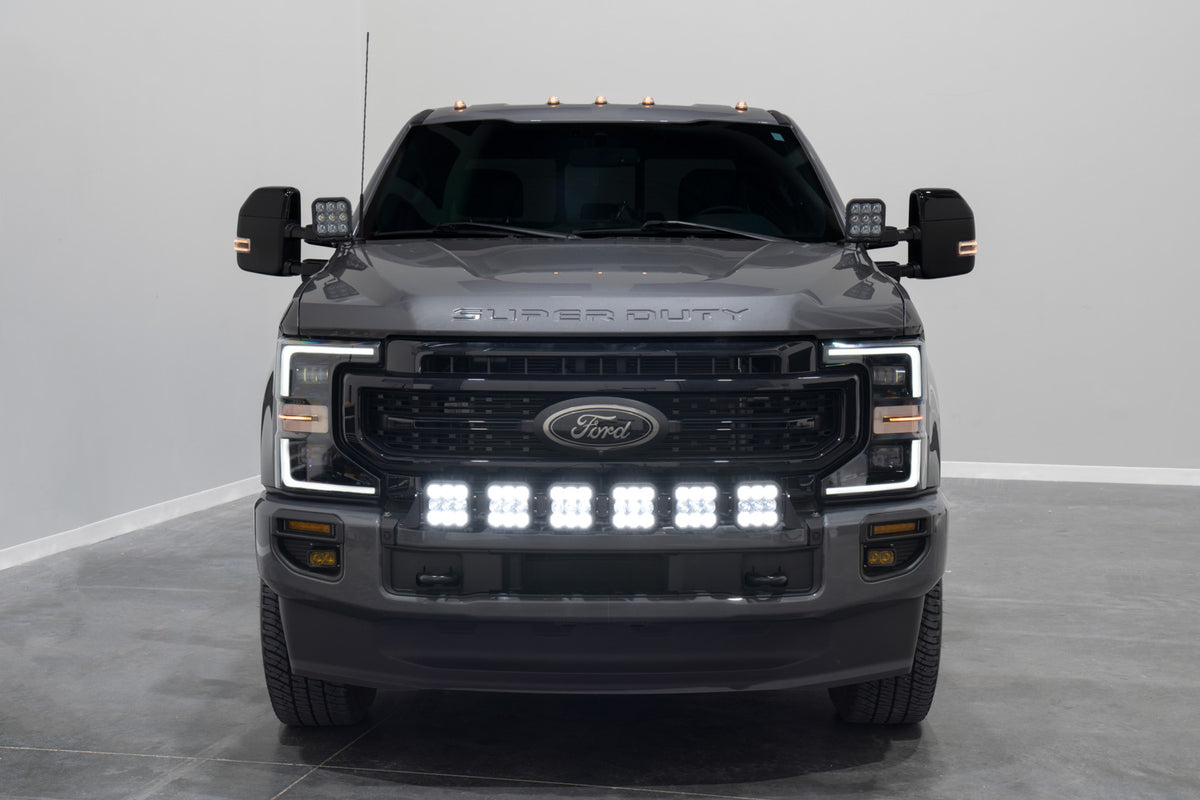 Diode Dynamics SS5 grille CrossLink lightbar for 2020-2022 Ford Super Duty – lit