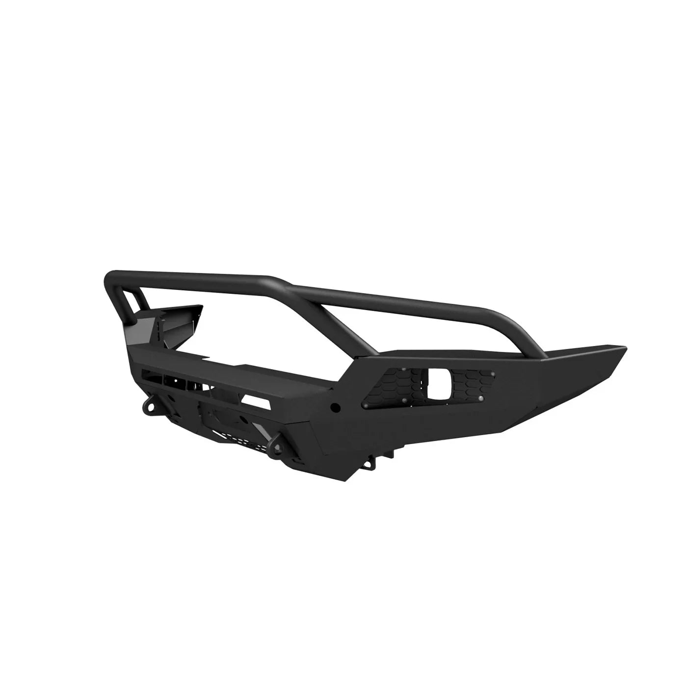 2022 Toyota Tundra Baja style off-road front bumper, black steel, angled view