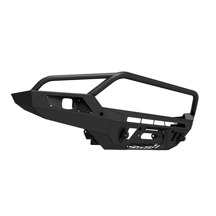 Black steel offroad front bumper for Toyota Tundra, rugged design for overlanding