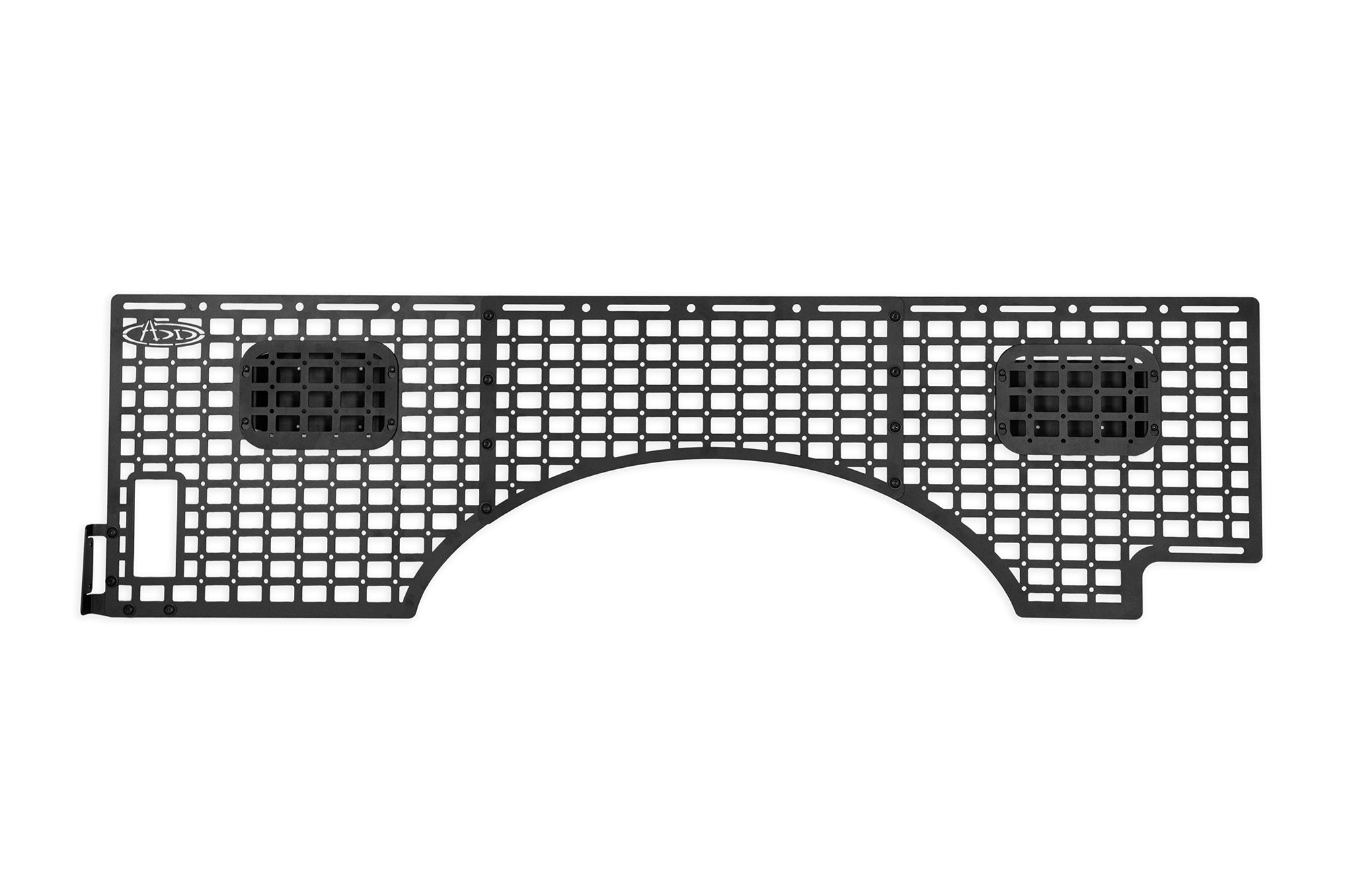 2023 Ford F-250 F-350 Super Duty bed side molle panel, black steel grid organizer