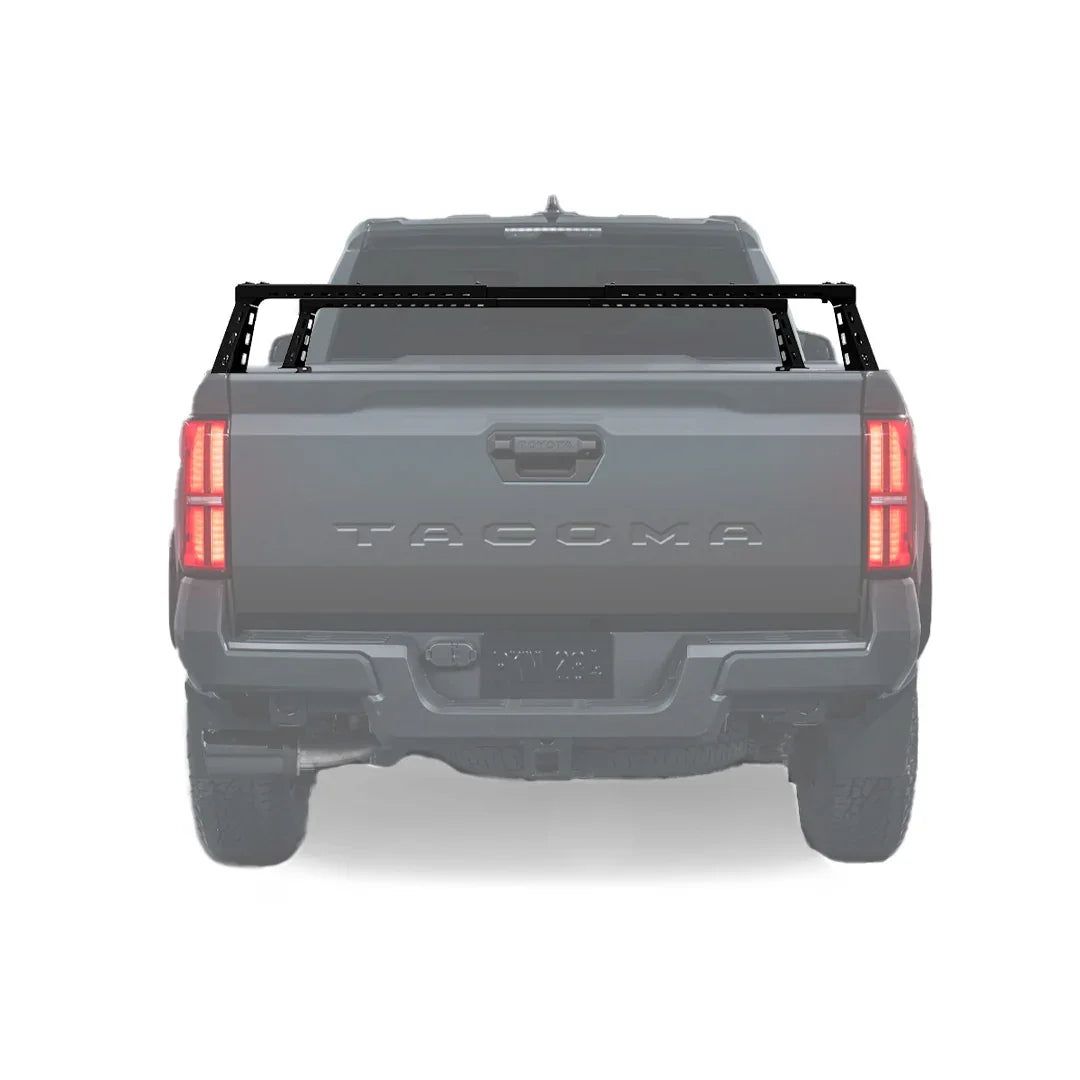 2024 Toyota Tacoma bed bars accessory mounted on truck bed, rear view