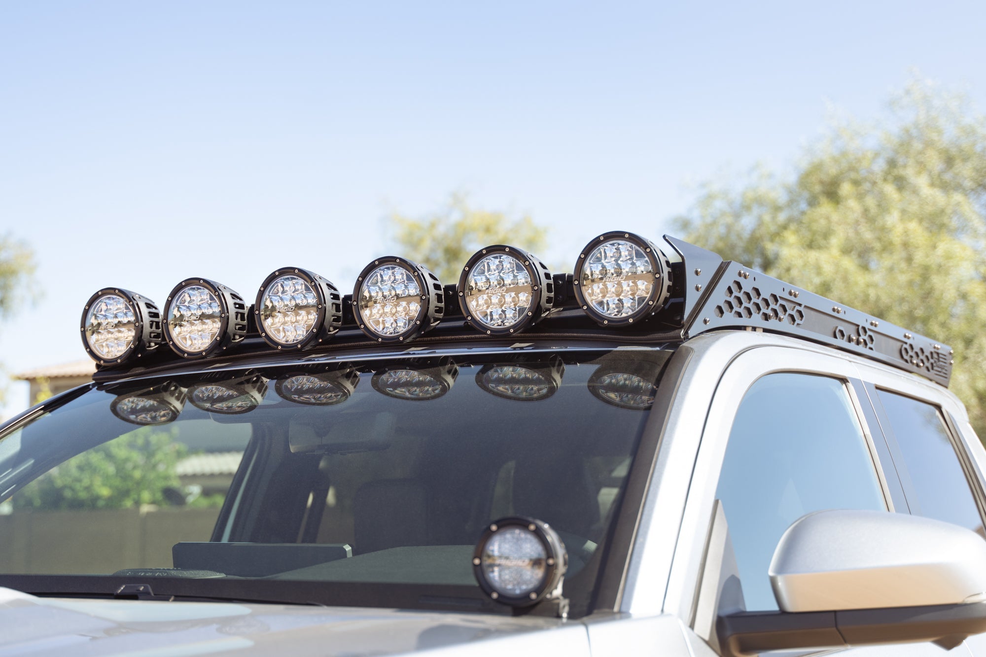 2024_Toyota-Tacoma-Roof-Rack-with-Optional-Round-Lights-mount-installed-8 - NVMOS