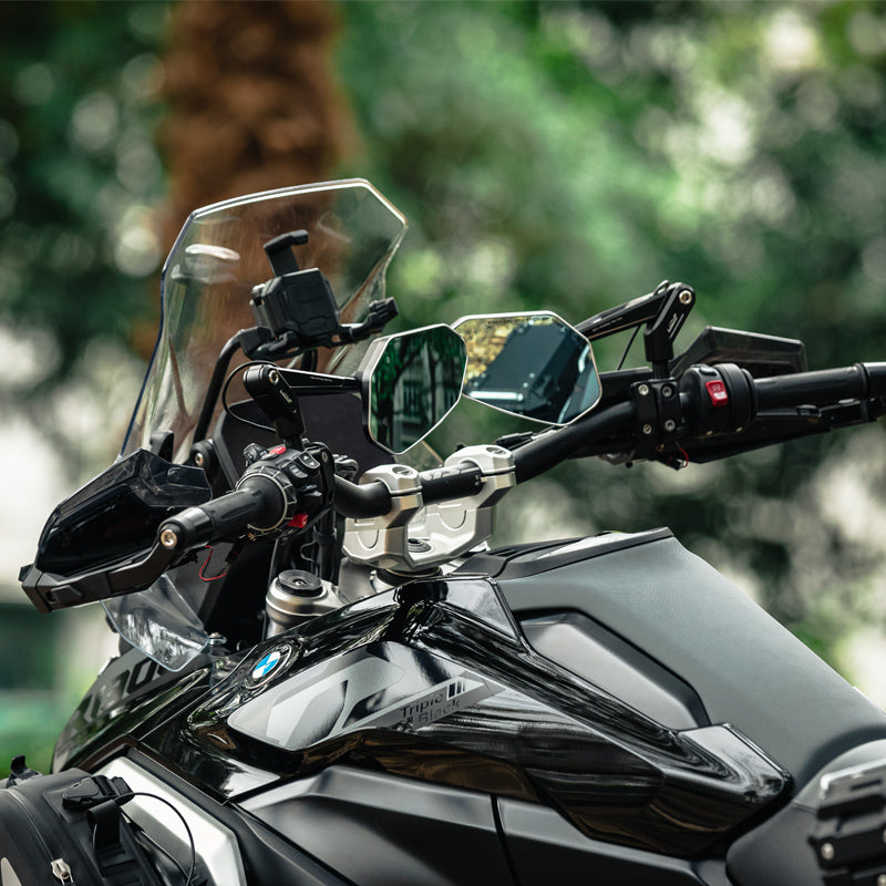 LOBOO Foldable Rearview Mirrors for BMW R1300GS / R1300GS Adventure– Aluminum Alloy, Anti-Glare 1200R Lens, LCW Compatible