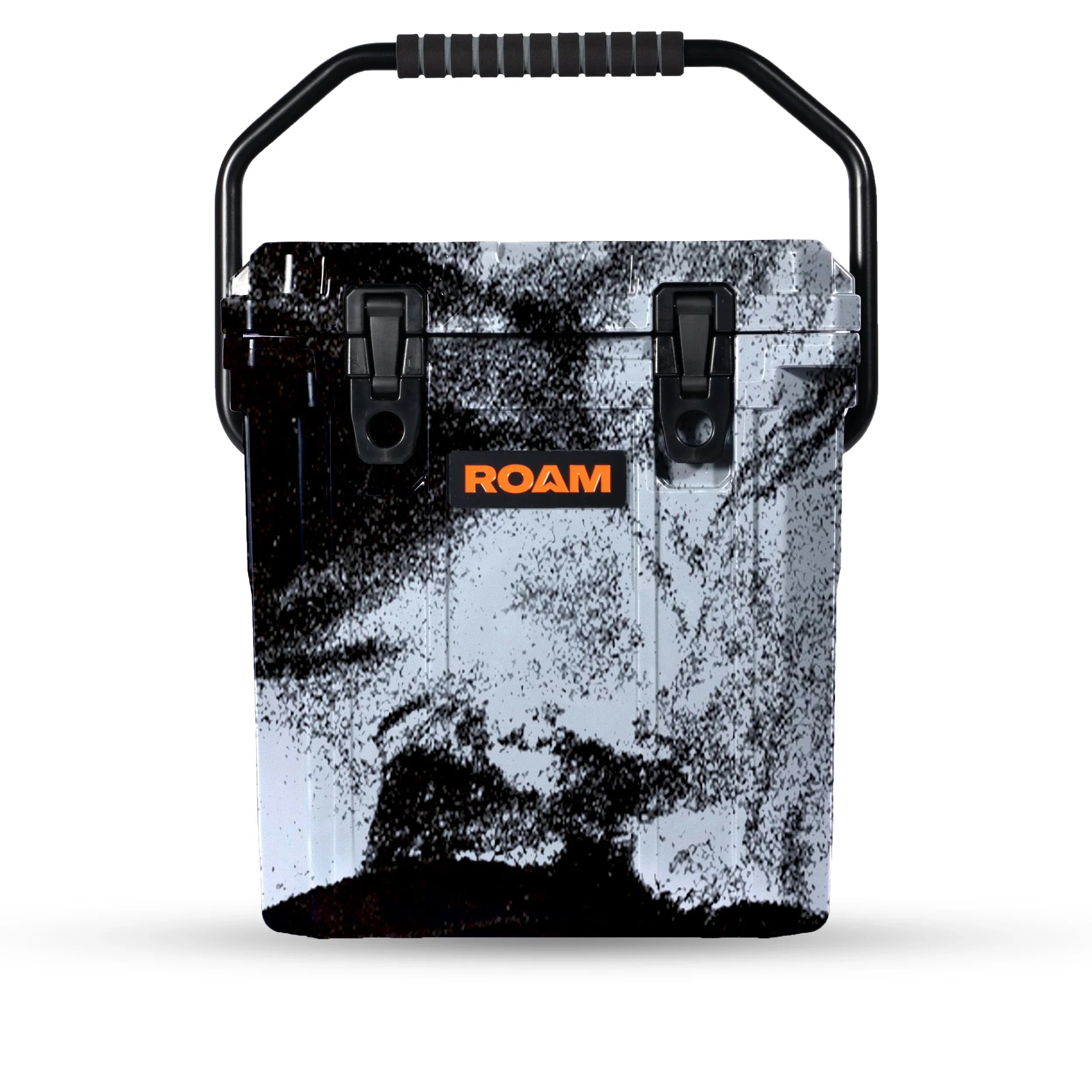 20L tall hard cooler black and white marble, sturdy latches, handle, ROAM logo