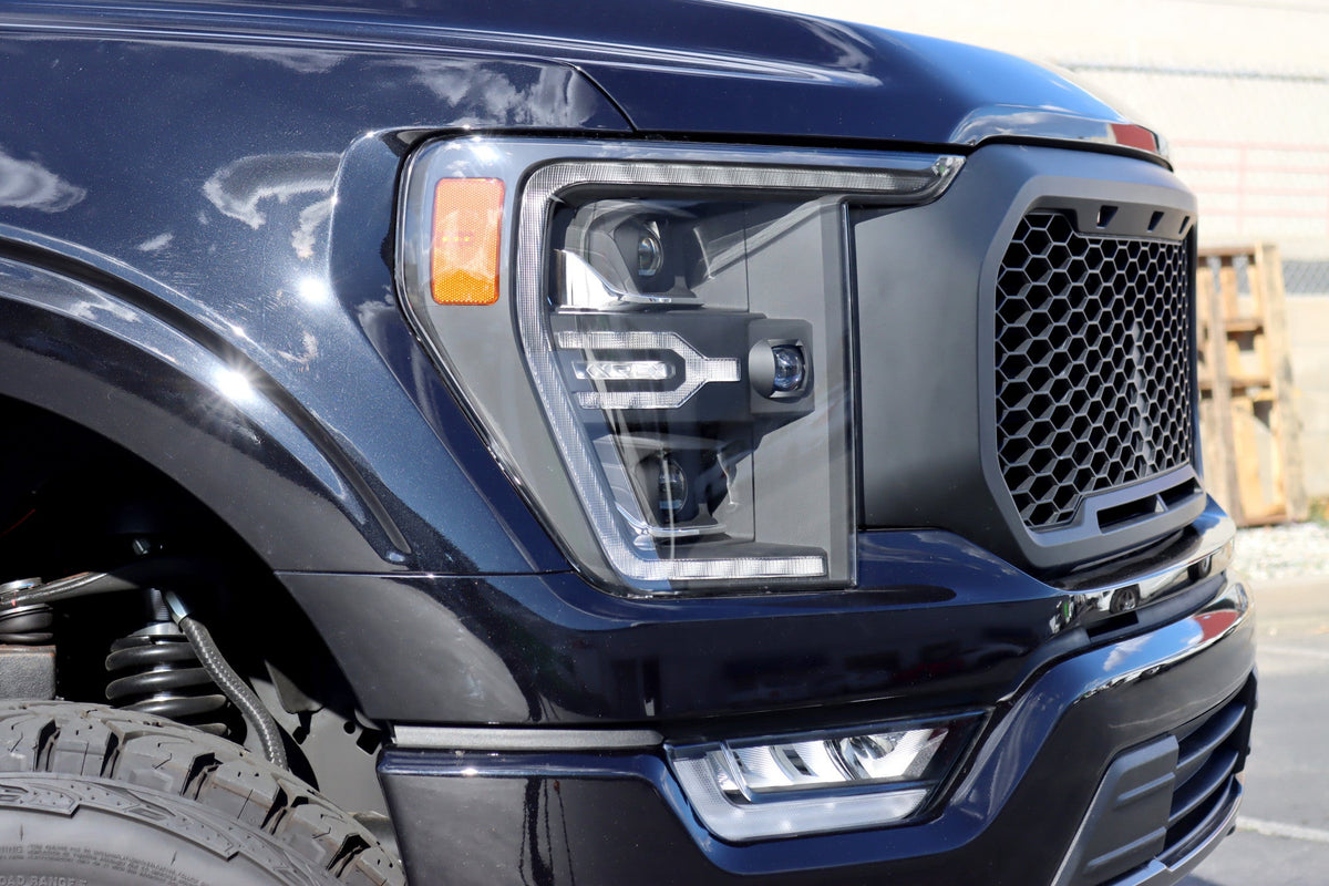 AlphaRex LUXX-Series LED Projector Headlights for Ford F-150 / Ford F-150 Raptor - Alpha-Black