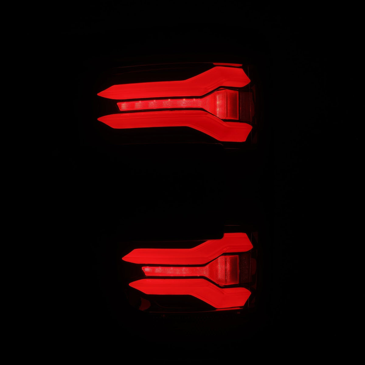 AlphaRex LUXX-Series LED Tail Lights (with BLIS) for Ford F-150 - Black Red