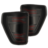 AlphaRex LUXX-Series LED Tail Lights (with BLIS) for Ford F-150 - Black Red