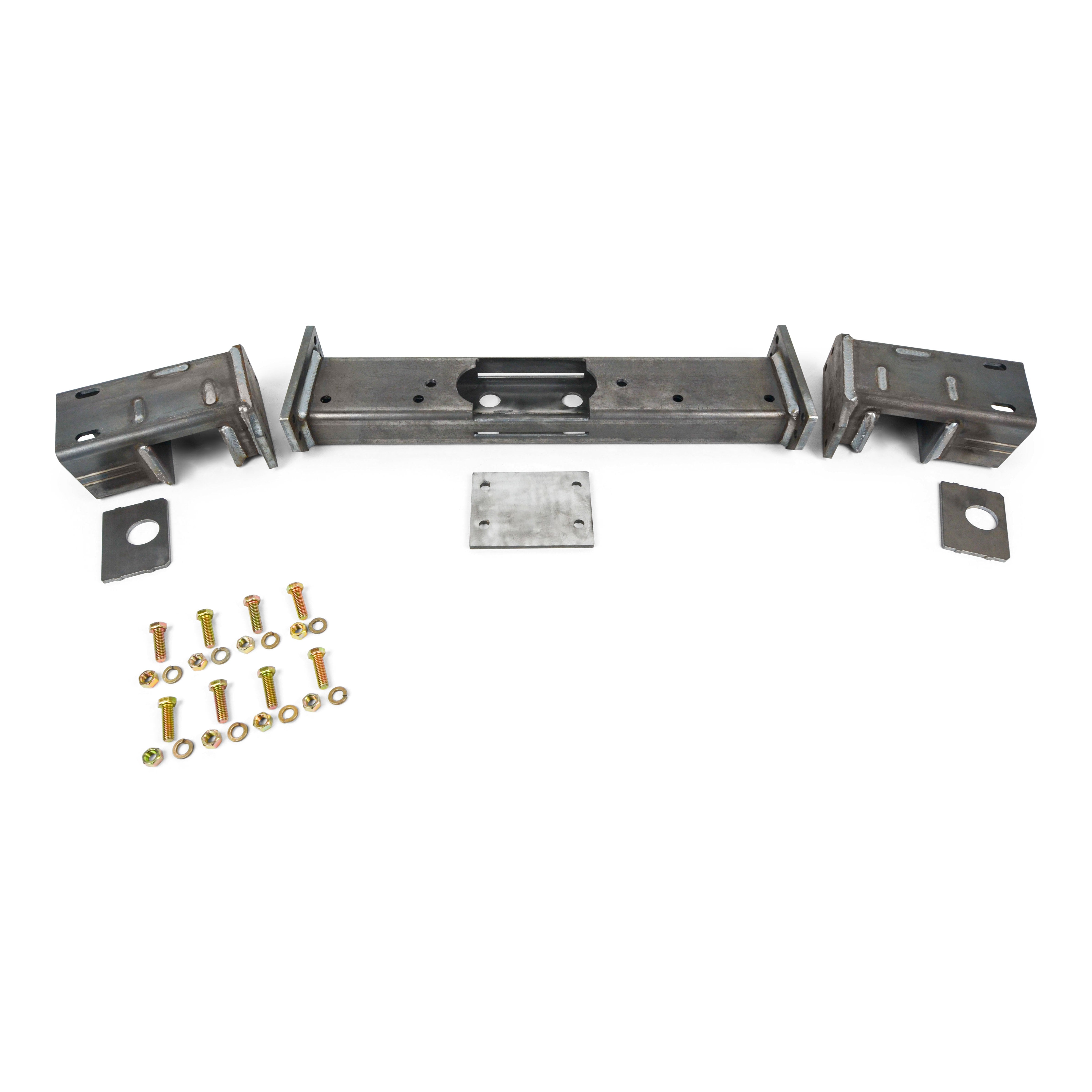 Steel bumper mounting brackets and hardware kit for off-road vehicle installation