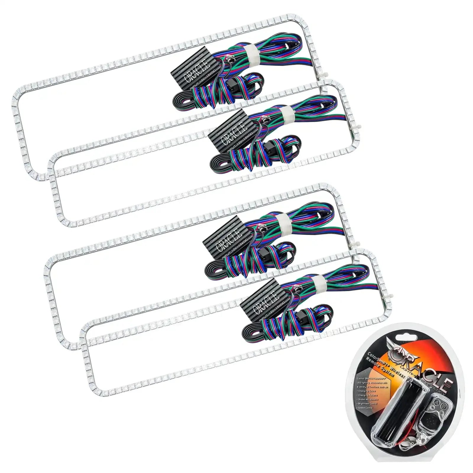 LED grille light kit with wiring and remote, compatible with overlanding vehicles