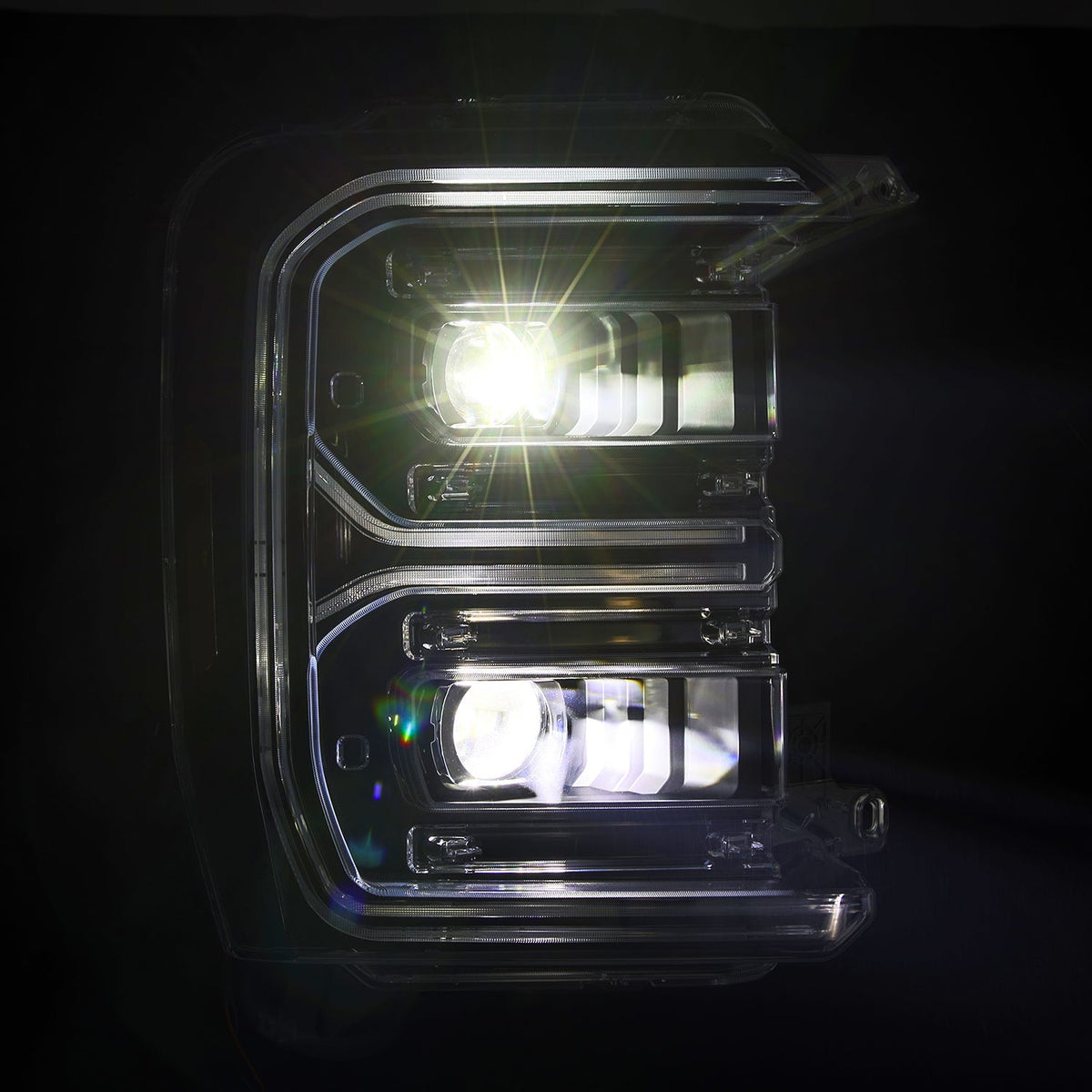 AlphaRex LUXX-Series LED Projector Headlights for Ford Super Duty - Black