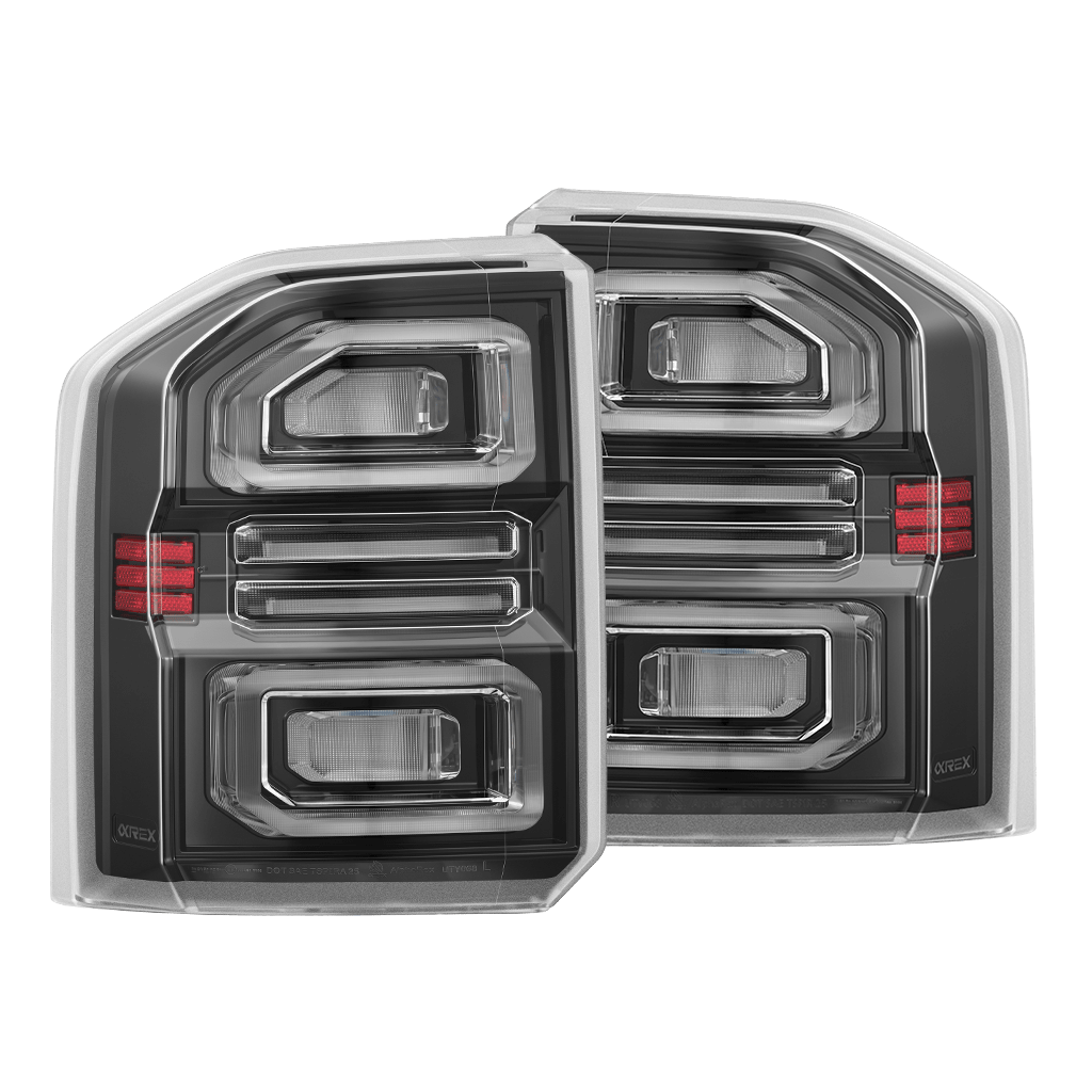 AlphaRex NOVA-Series Prismatic LED Tail Lights for Toyota Land Cruiser - Black Clear