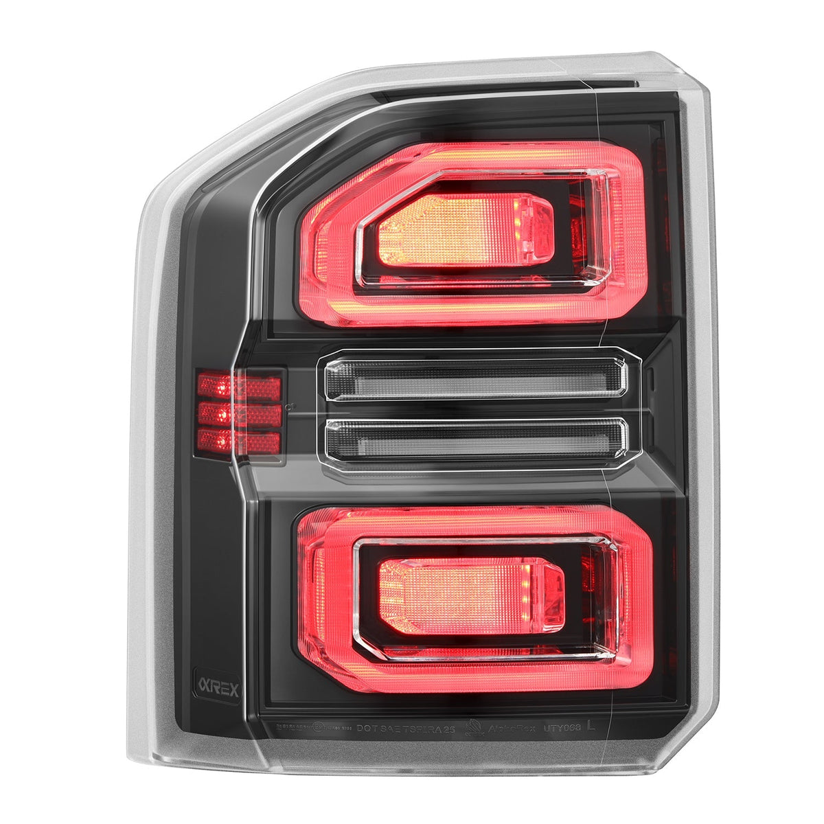 AlphaRex NOVA-Series Prismatic LED Tail Lights for Toyota Land Cruiser - Black Clear