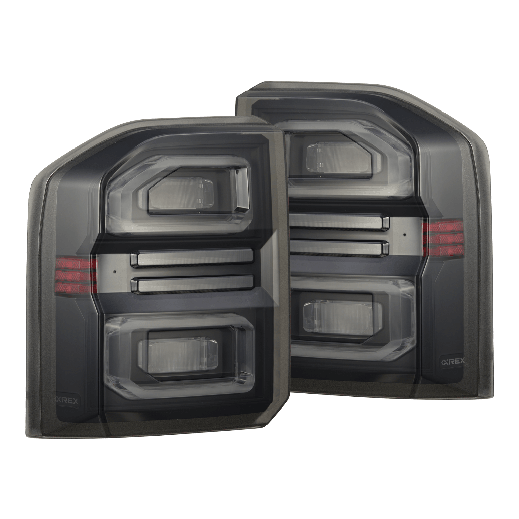 AlphaRex NOVA-Series Prismatic LED Tail Lights for Toyota Land Cruiser - Black Smoke