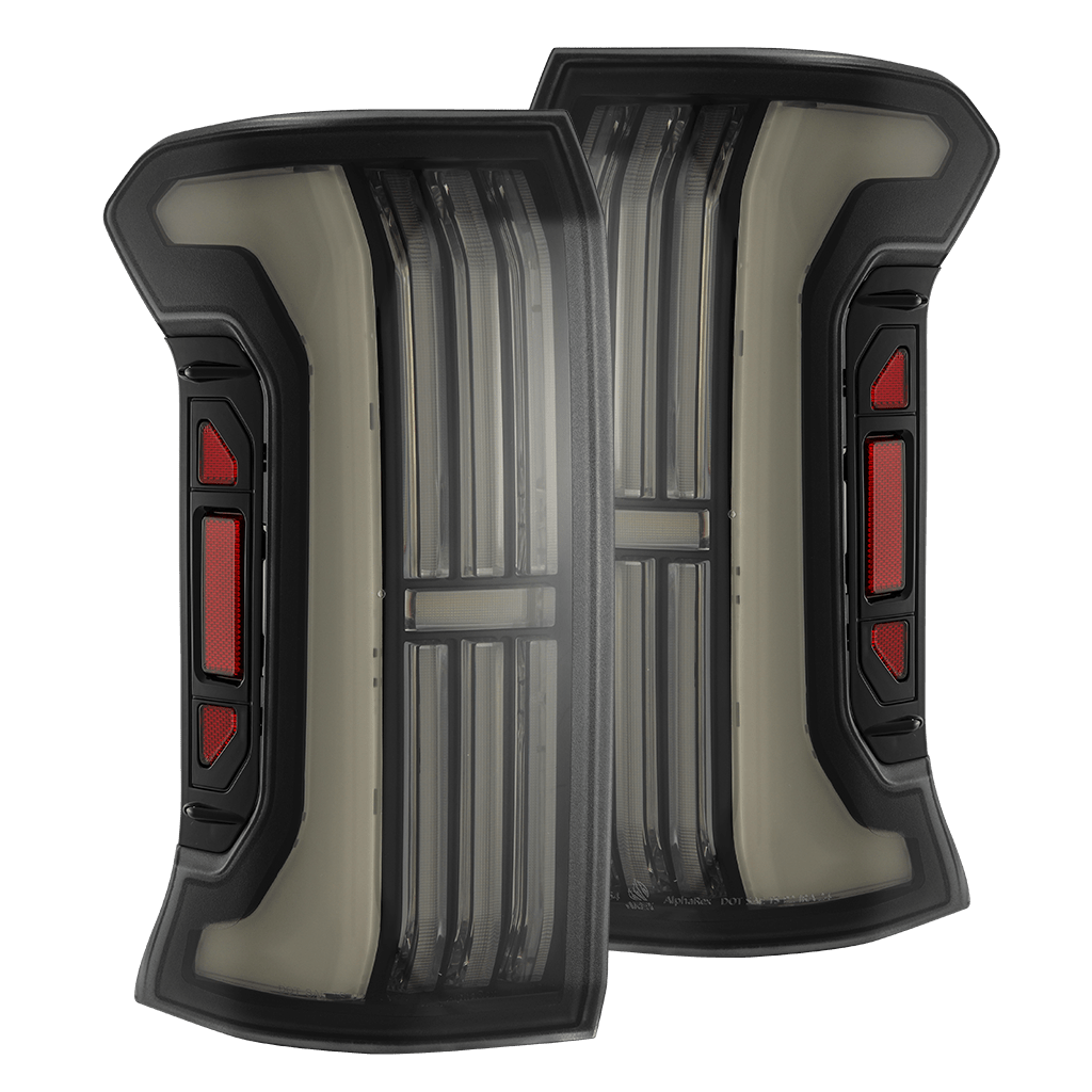 AlphaRex NOVA-Series Prismatic LED Tail Lights for Toyota Tacoma - Black Smoke