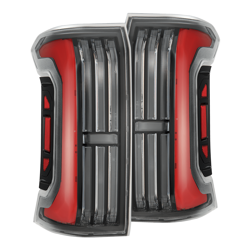 AlphaRex NOVA-Series Prismatic LED Tail Lights for Toyota Tacoma - Black Red