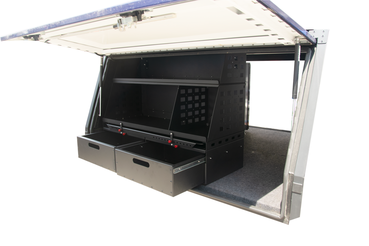 Dirtbox Overland flatbed MOLLE storage box for Chevy, GMC and Ford trucks