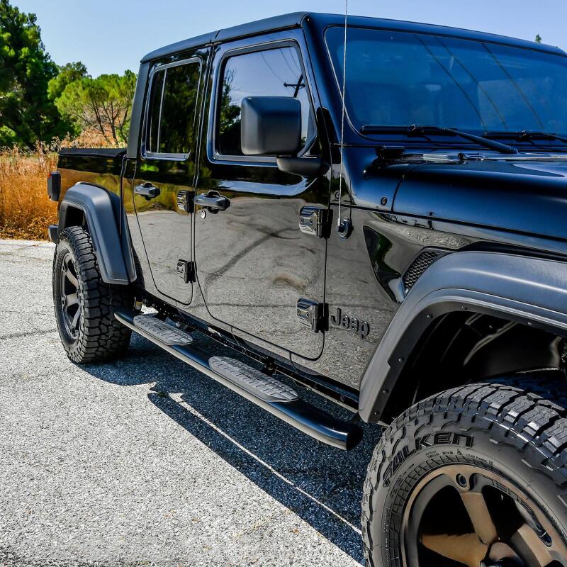 Westin PRO TRAXX 5 Oval Nerf Step Bars, Black, fits Jeep Gladiator