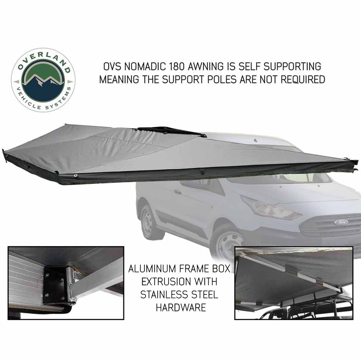 Overland Vehicle Systems HD Nomadic 180 awning for mid-high roof vans - view 2