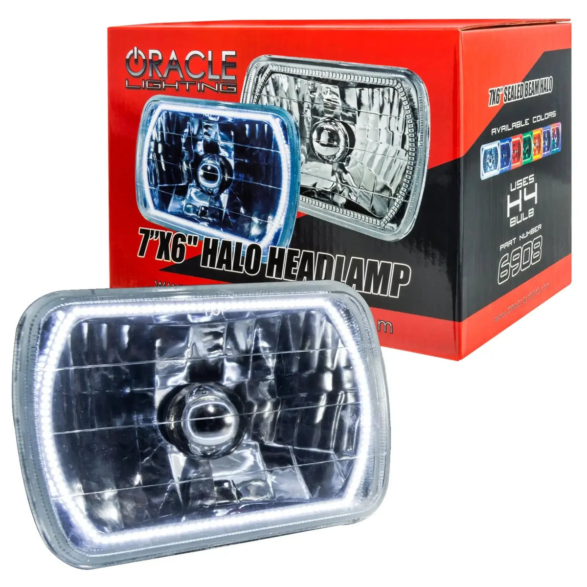 ORACLE Sealed Beam 7x6 H6054 Headlight with Pre-Installed SMD Halo – view 2