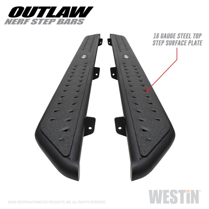Westin Outlaw Nerf Step Bars, fits Jeep Gladiator