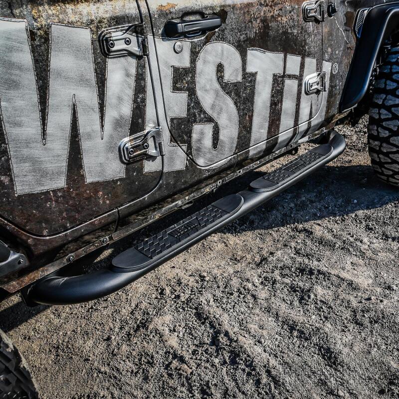 Westin Platinum 4 Oval Nerf Step Bars, fits Jeep Wrangler