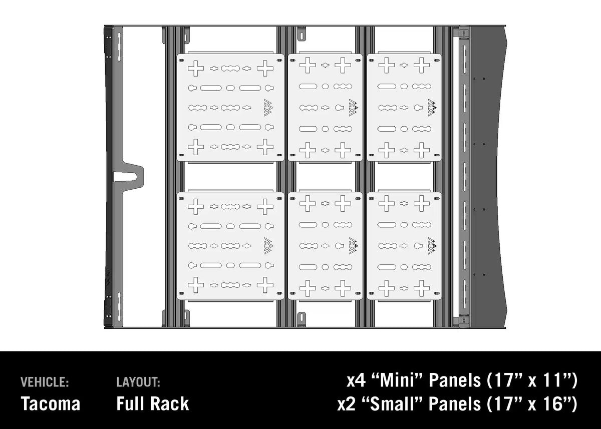 2nd-3rd-gen-toyota-tacoma-driftr-roof-rack-deck-panel-layout - NVMOS