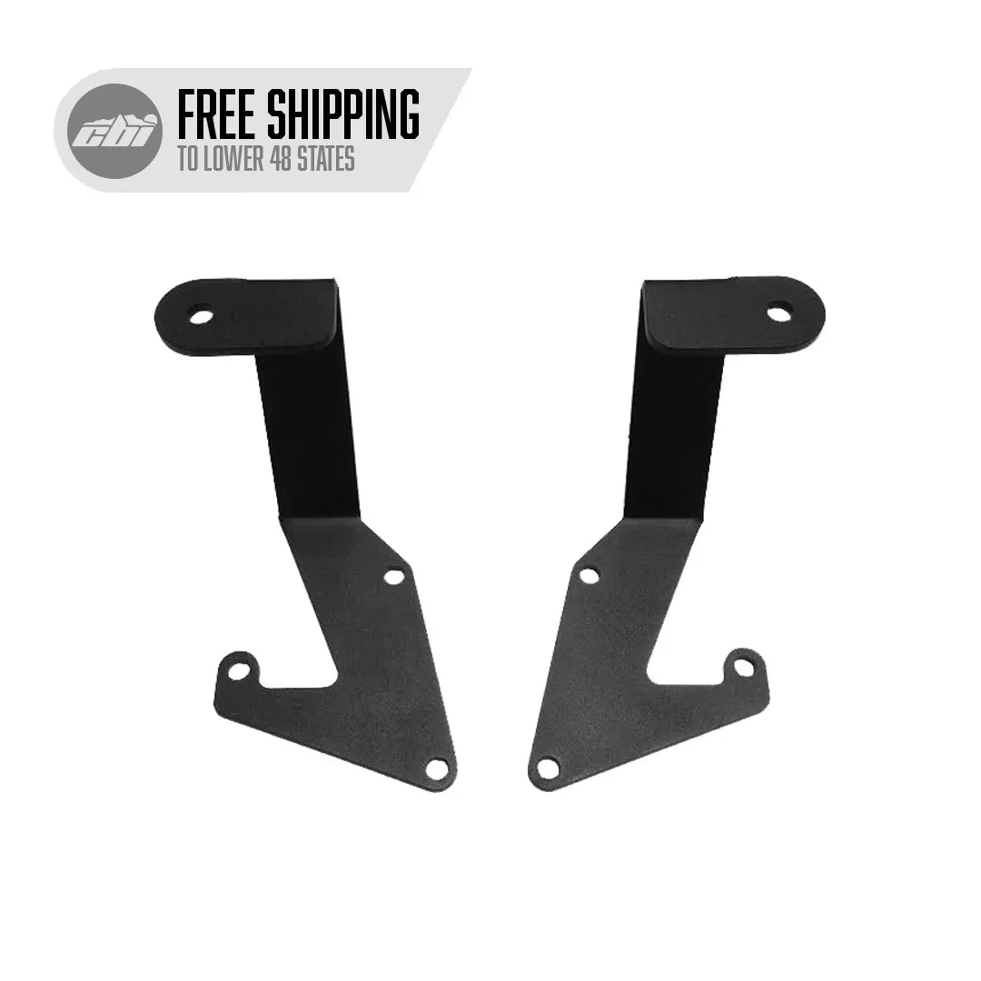 Pair of black ditch light brackets for 2005-2015 Toyota Tacoma, overlanding accessory