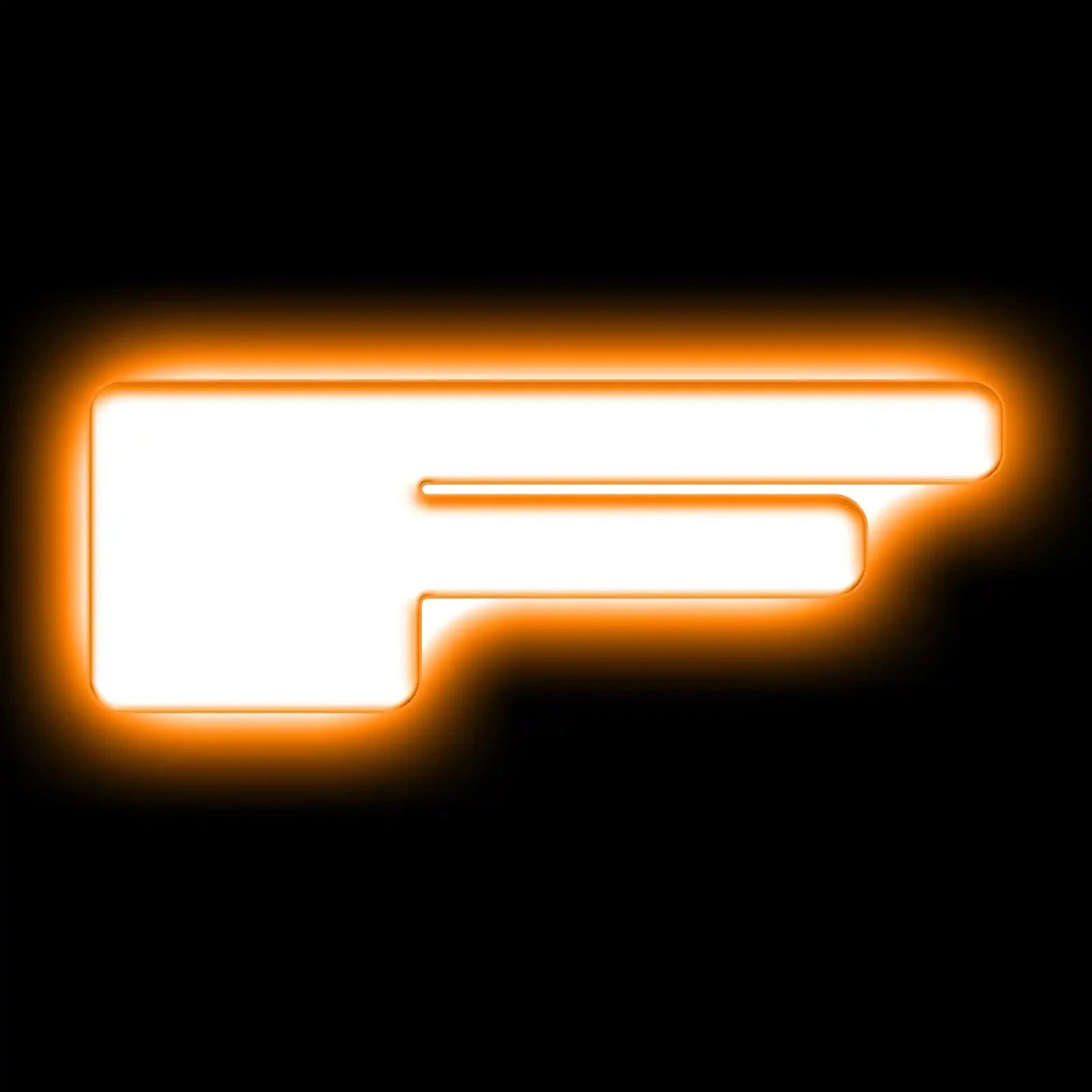 Rectangular amber LED marker light glowing on black background, for overlanding vehicles