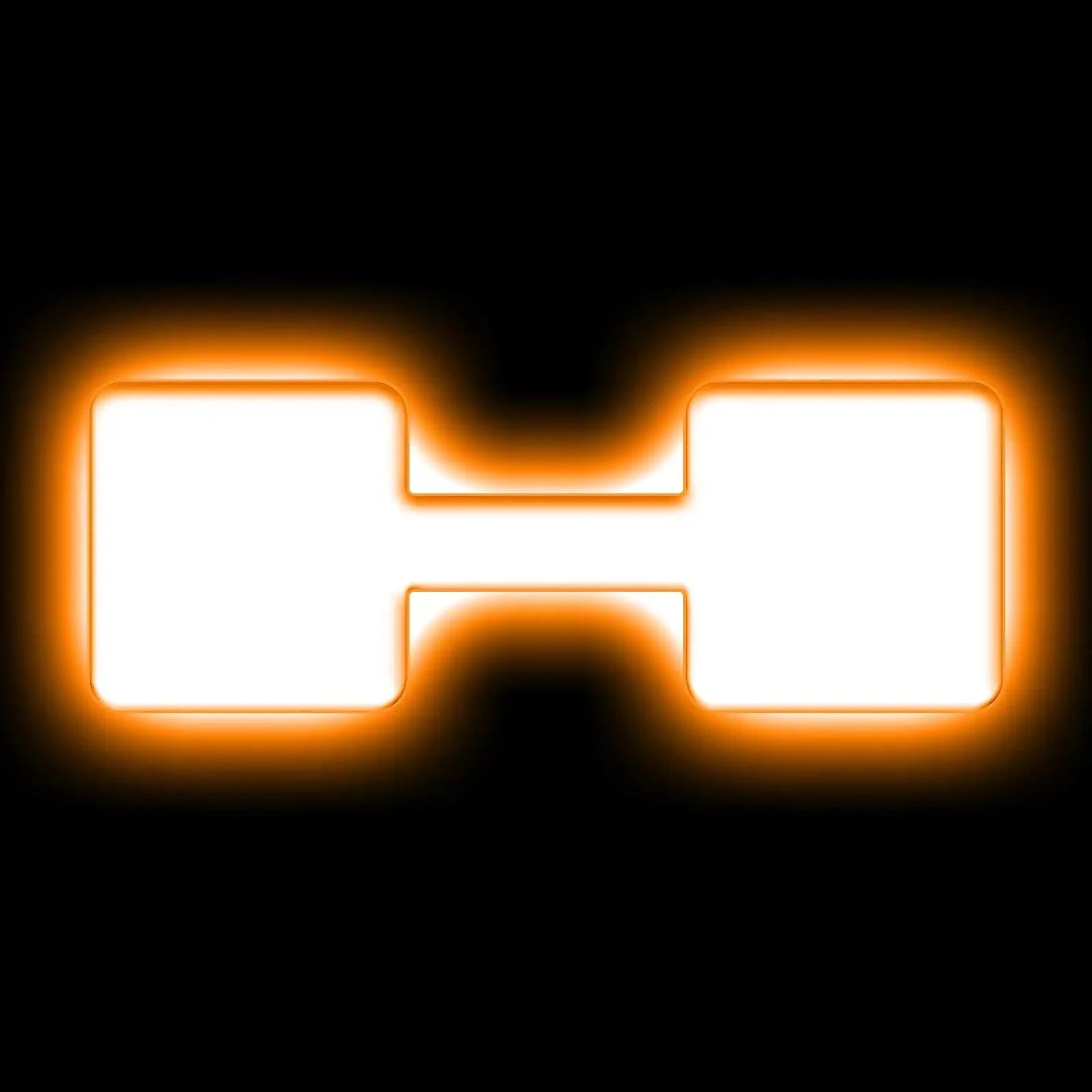 Orange illuminated overland badge rear light for Toyota 4Runner, glowing in the dark