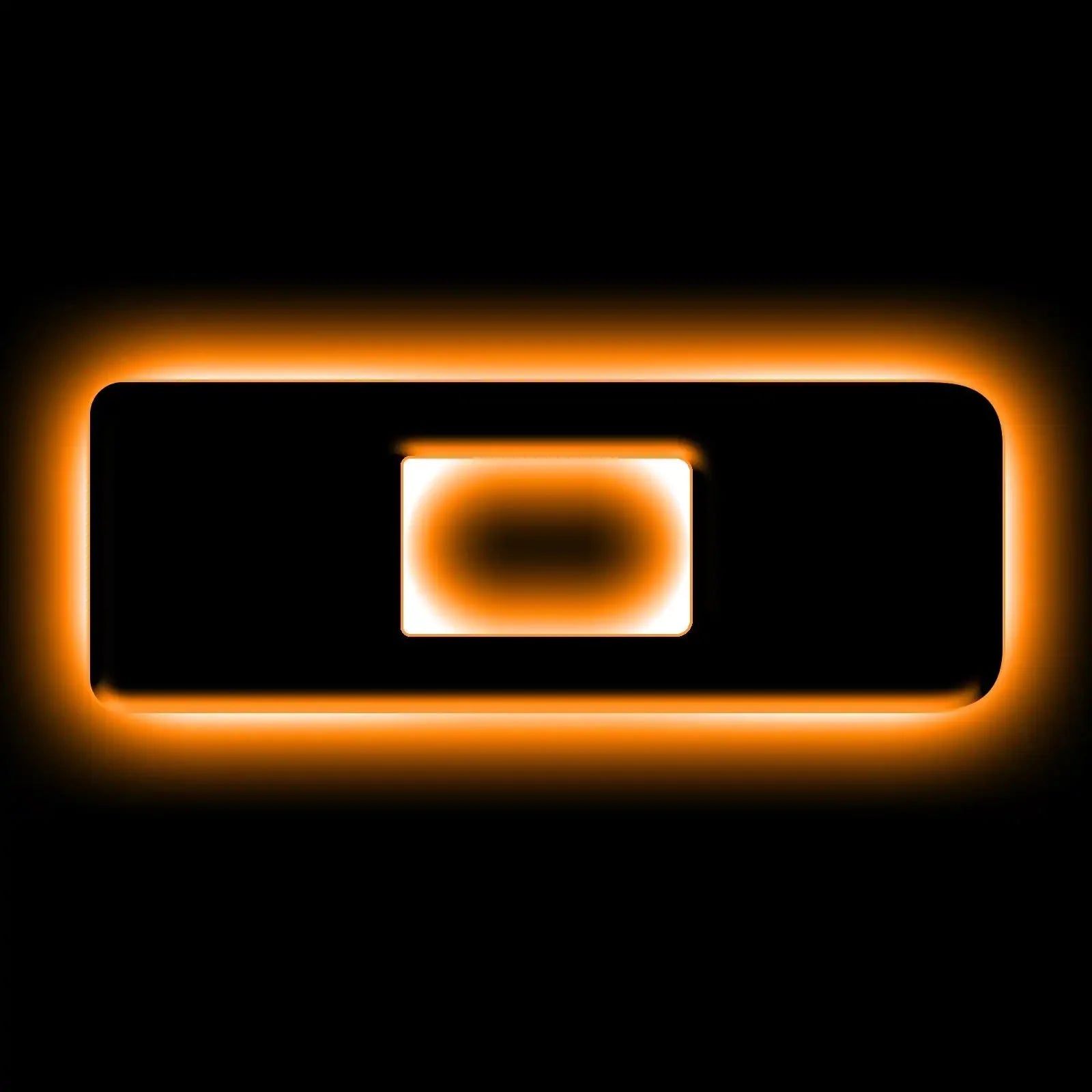 Rectangular LED amber light glow for off-road vehicle accessory or camping gear