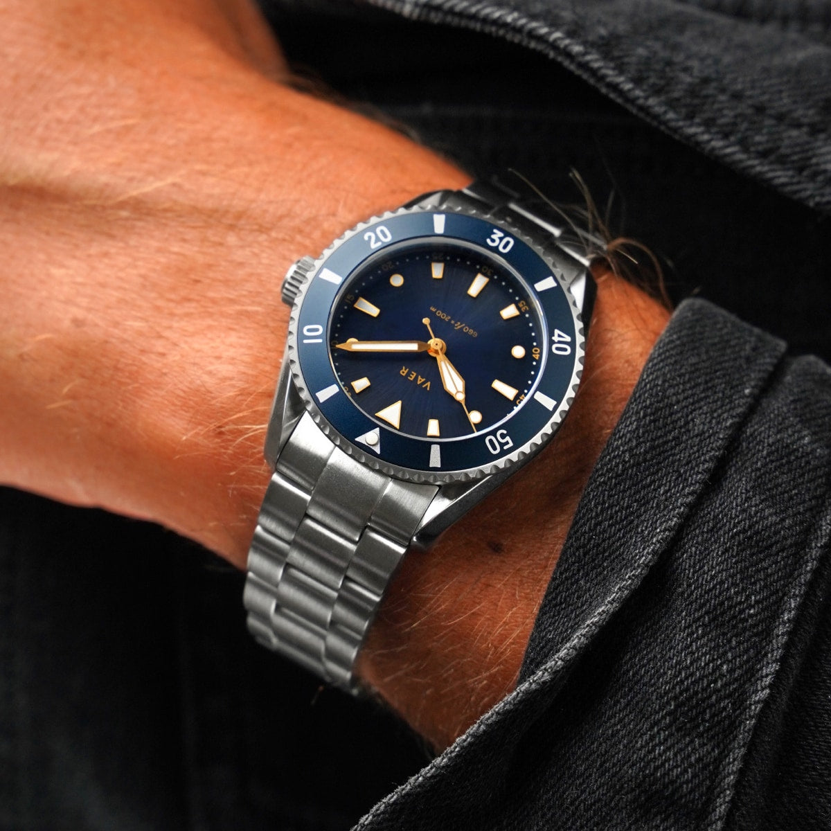 VAER DS4 Meridian Watch - Navy - Solar 38mm