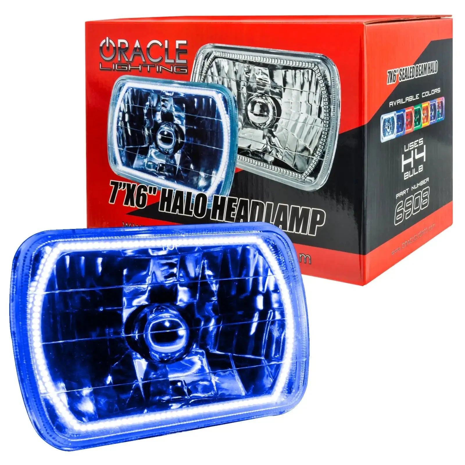 ORACLE Sealed Beam 7x6 H6054 Headlight with Pre-Installed SMD Halo