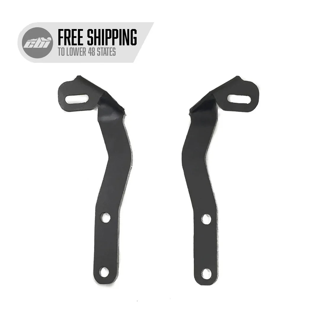 Black ditch light brackets for 2016-2022 Toyota Tacoma, shown on white background.