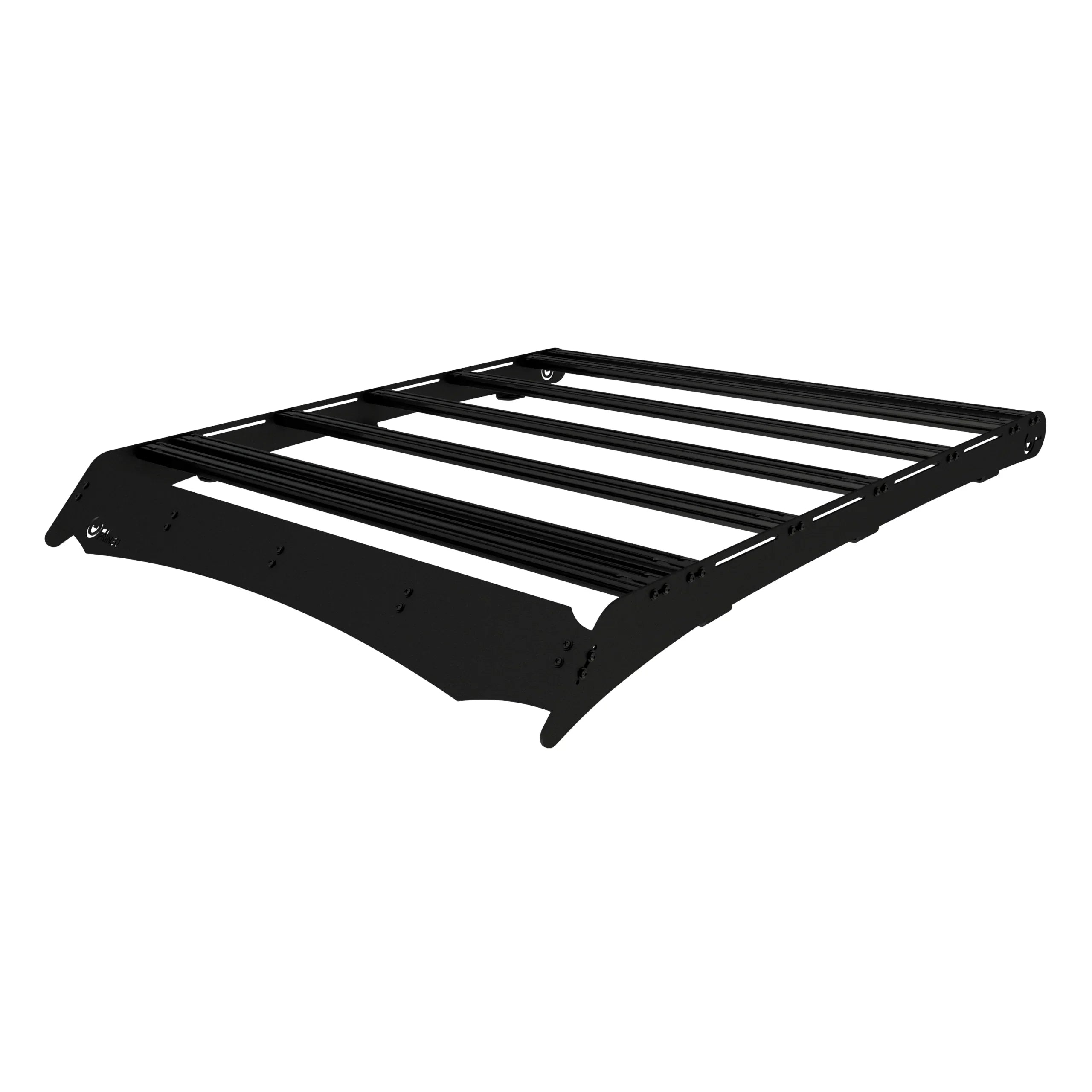 Black roof rack for 3rd Gen Toyota Tundra Double Cab, overlanding vehicle accessory