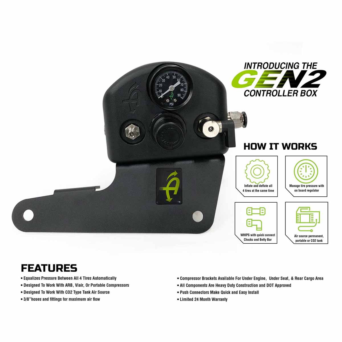 Up Down Air 4 tire inflation system for Jeep Wrangler JK and JKU - view 2