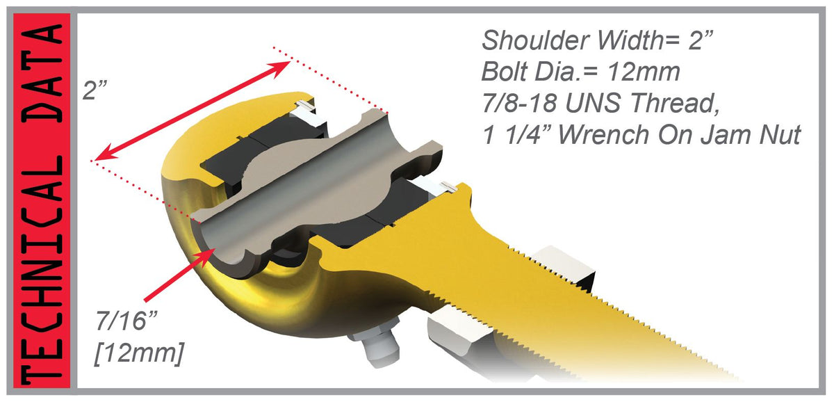 TeraFlex TJ small front track bar joint frame end left hand thread