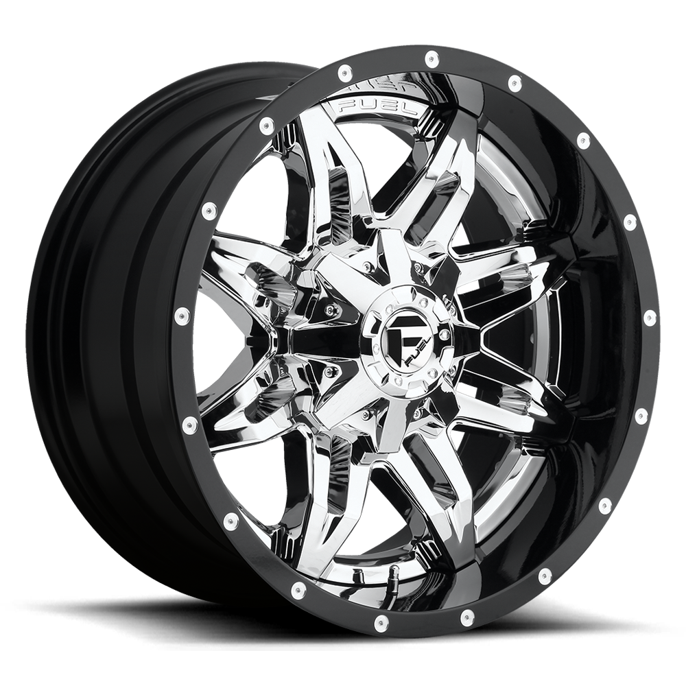 Fuel Lethal D567 Chrome Plated Gloss Black Lip wheel, universal fit