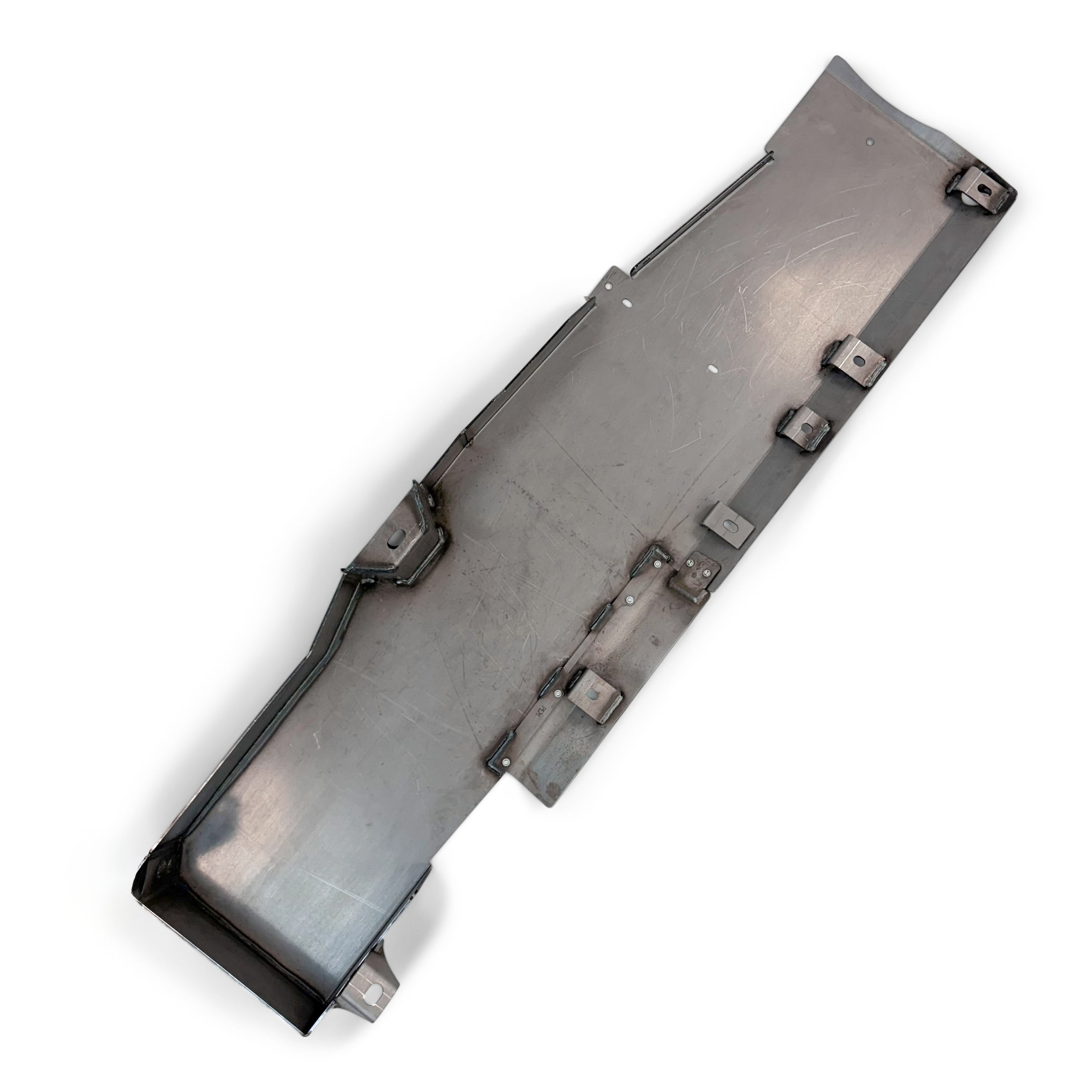 Steel skid plate with mounting brackets for off-road vehicle protection