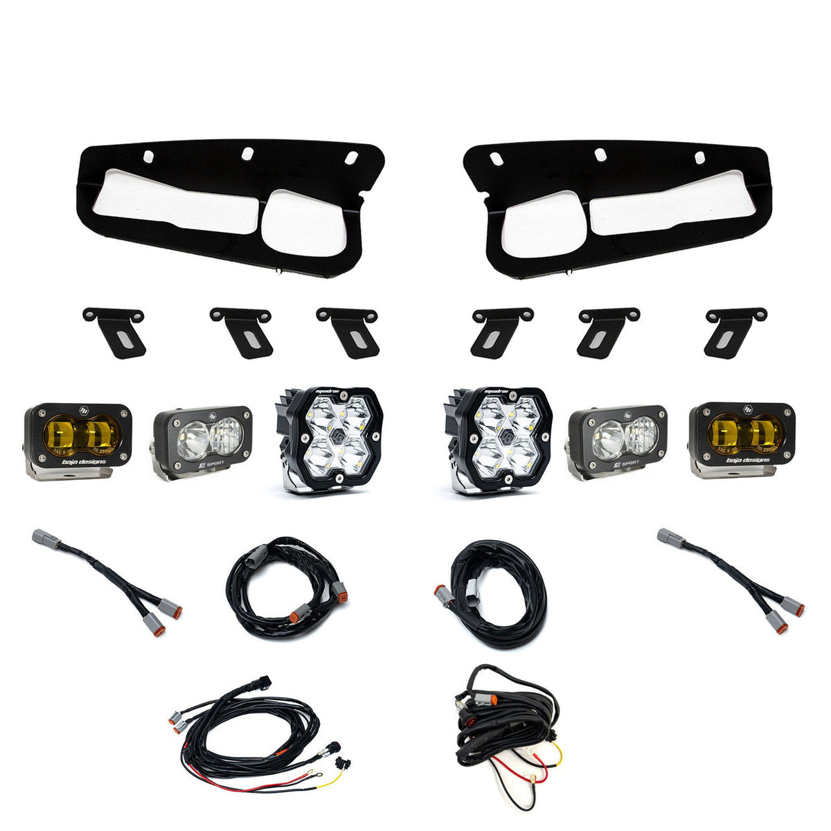 Baja Designs Squadron 2.0 Sport/S2 Sport/S2 SAE "Sportman" Fog Pocket Light Kit - Ford 2021-26 Bronco; 2022-24 Bronco Raptor; Note: w/ Steel Bumper