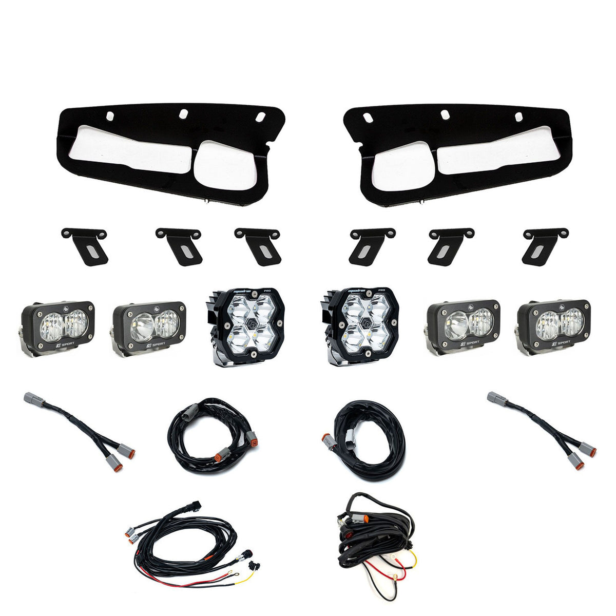 Baja Designs Squadron 2.0 Pro/Dual S2 Sport Fog Pocket Light Kit - Ford 2021-26 Bronco; 2022-24 Bronco Raptor; Note: w/ Steel Bumper