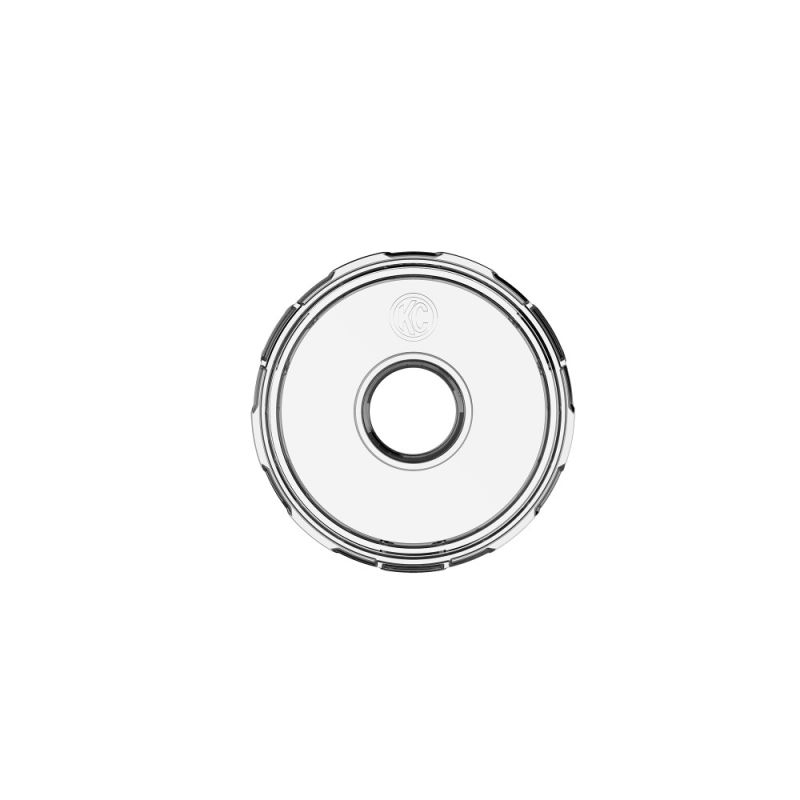 Clear round replacement lens for off-road LED light or fog light, center hole, KC logo