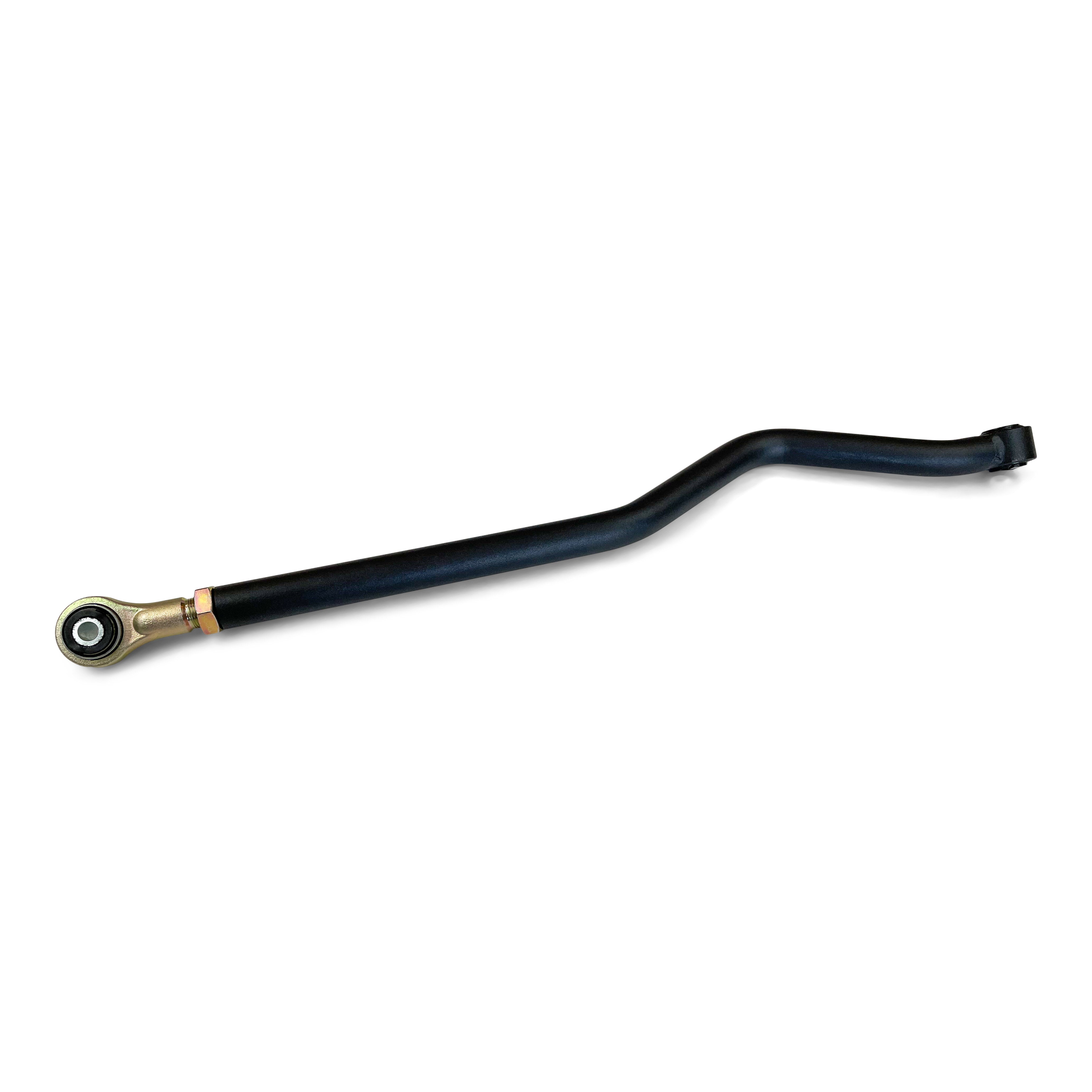 Black adjustable panhard bar for off-road or overlanding vehicles on white background
