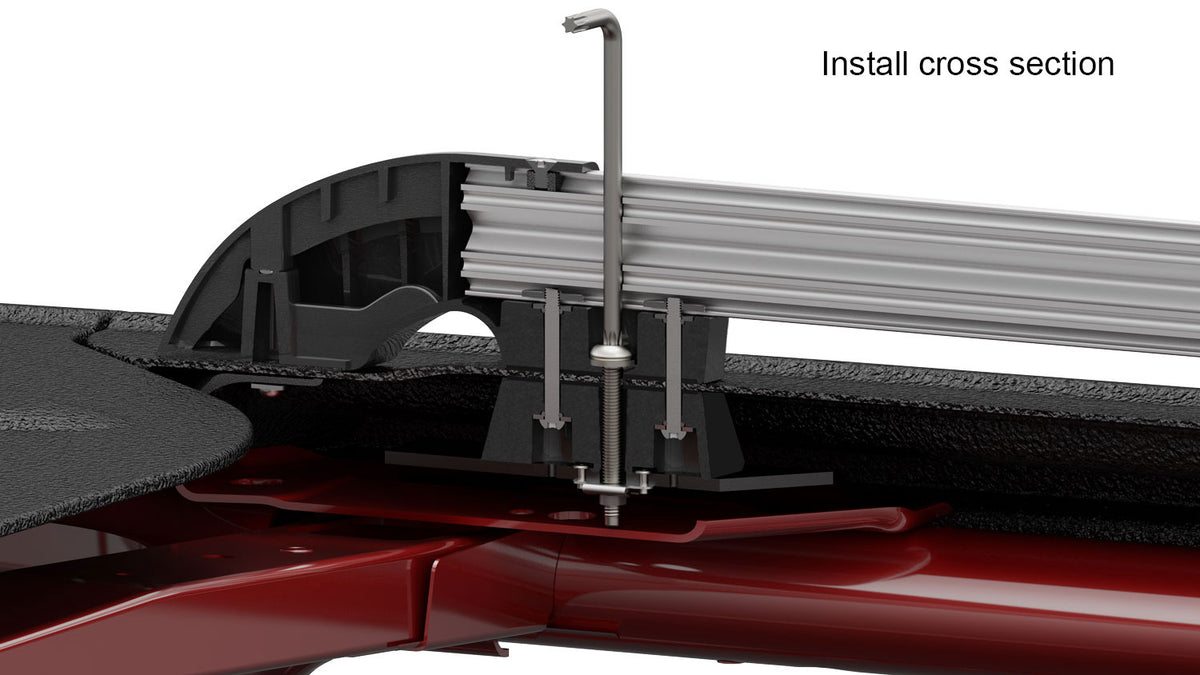 TeraFlex Nebo roof rack main rail kit, silver, 4-door for Jeep Wrangler JK 2007-2018