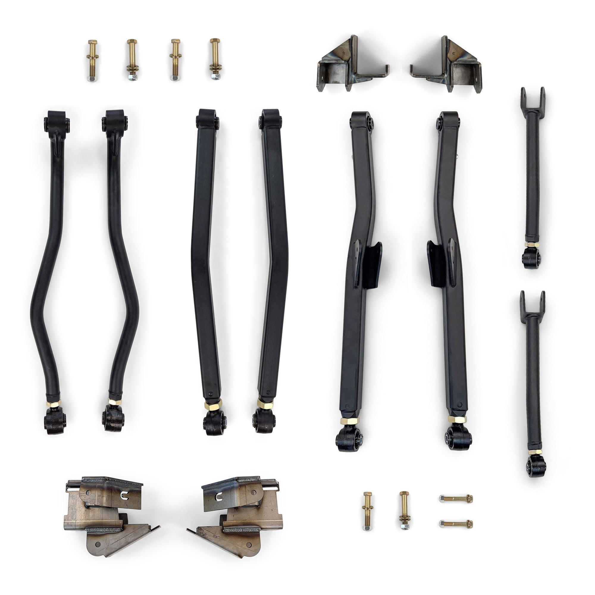 Heavy-duty off-road suspension control arms and brackets kit for overlanding vehicles