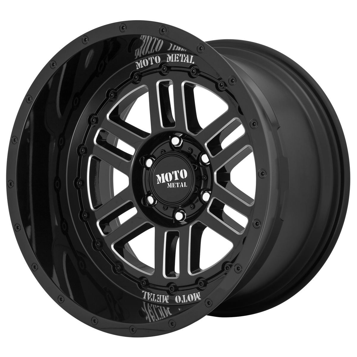 Moto Metal Deep Six (MO800) Wheel - Gloss Black Milled
