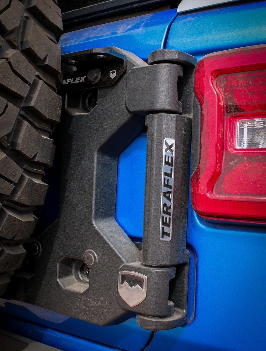TeraFlex JL: Alpha HD Hinged Spare Tire Carrier & Adjustable Spare Tire Mount Kit (5x5")