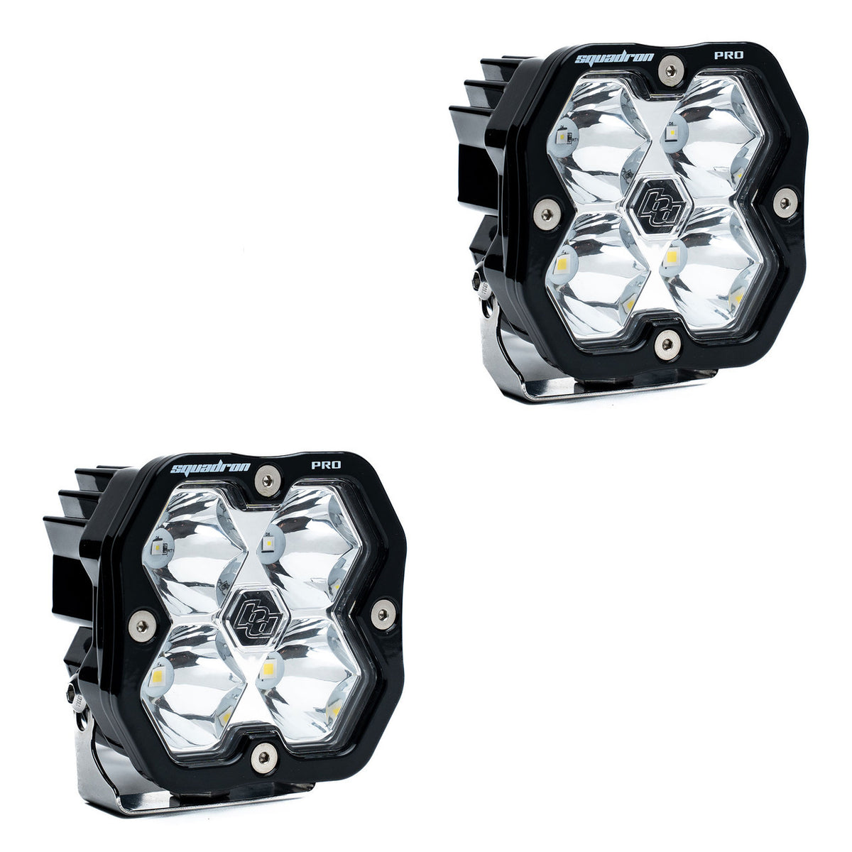Baja Designs Squadron 2.0 Pro Black LED Auxiliary Light Pod Pair (No Harness)