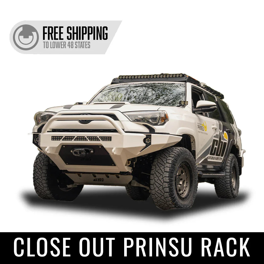 Toyota 4Runner with Prinsu roof rack, off-road accessories, and free shipping offer