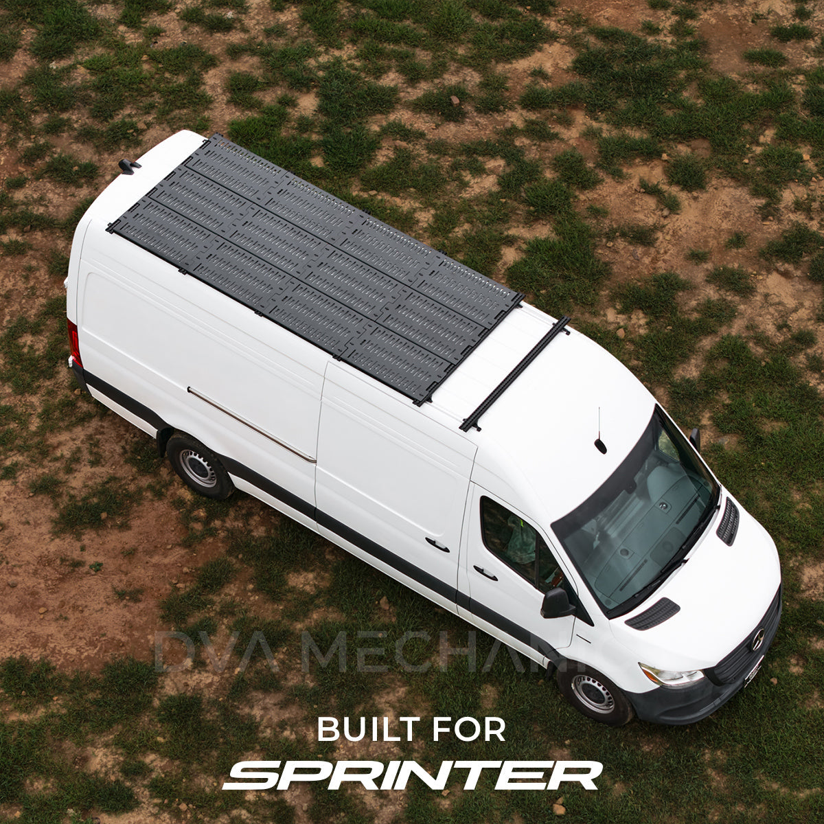 DVA Mechanics fully walkable roof deck on a Mercedes Sprinter